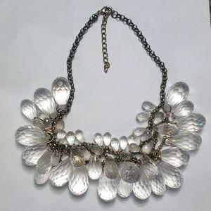 Necklace with large, clear beads in different sizes